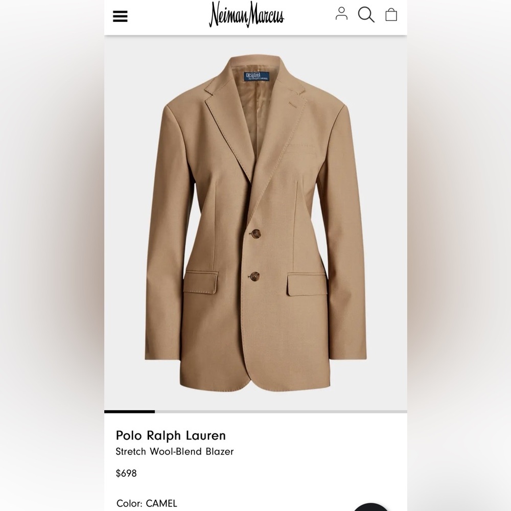 Sold Polo by Ralph Lauren Camel Wool-Blend Blazer